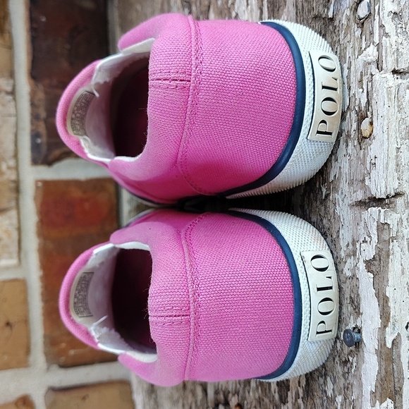 Ralph Lauren Polo toddler shoes size 3 Pink Canvas Slip Ons - Picture 5 of 10